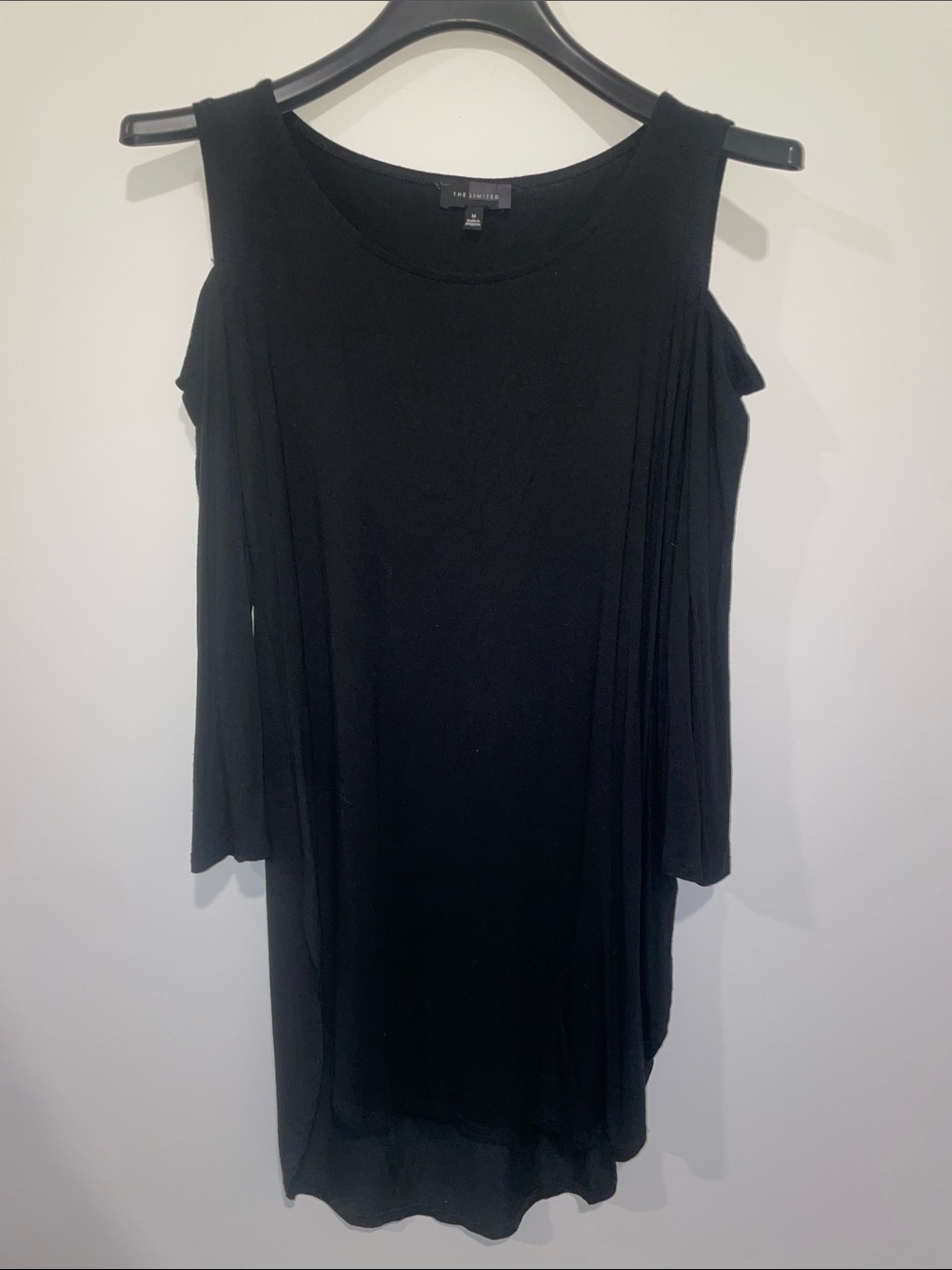 The Limited Black Cold-Shoulder Long Sleeve Top